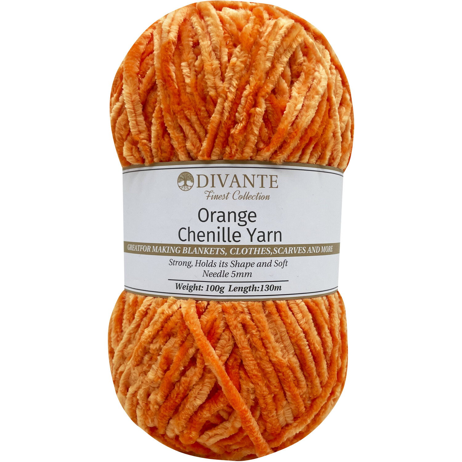 Chenille Yarn Orange Image 1