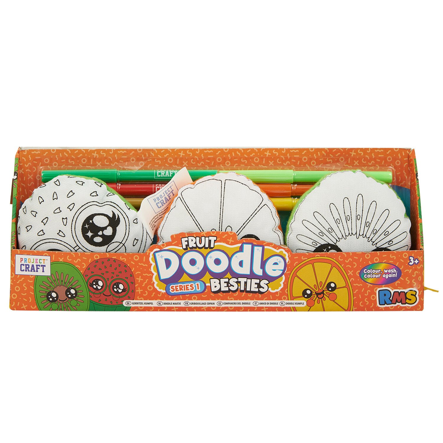 Pack of 3 Fruits or Monsters Doodle Buddies - White Image 6