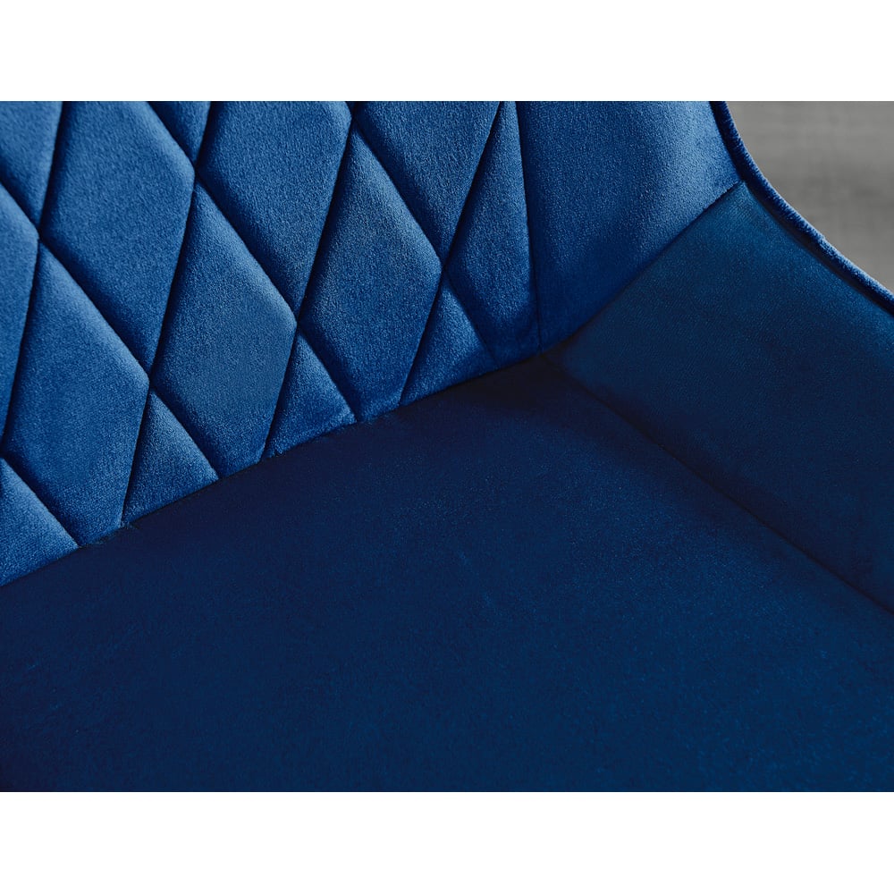 Furniturebox Cesano Set of 2 Navy Blue and Gold Velvet Dining Chair Image 9