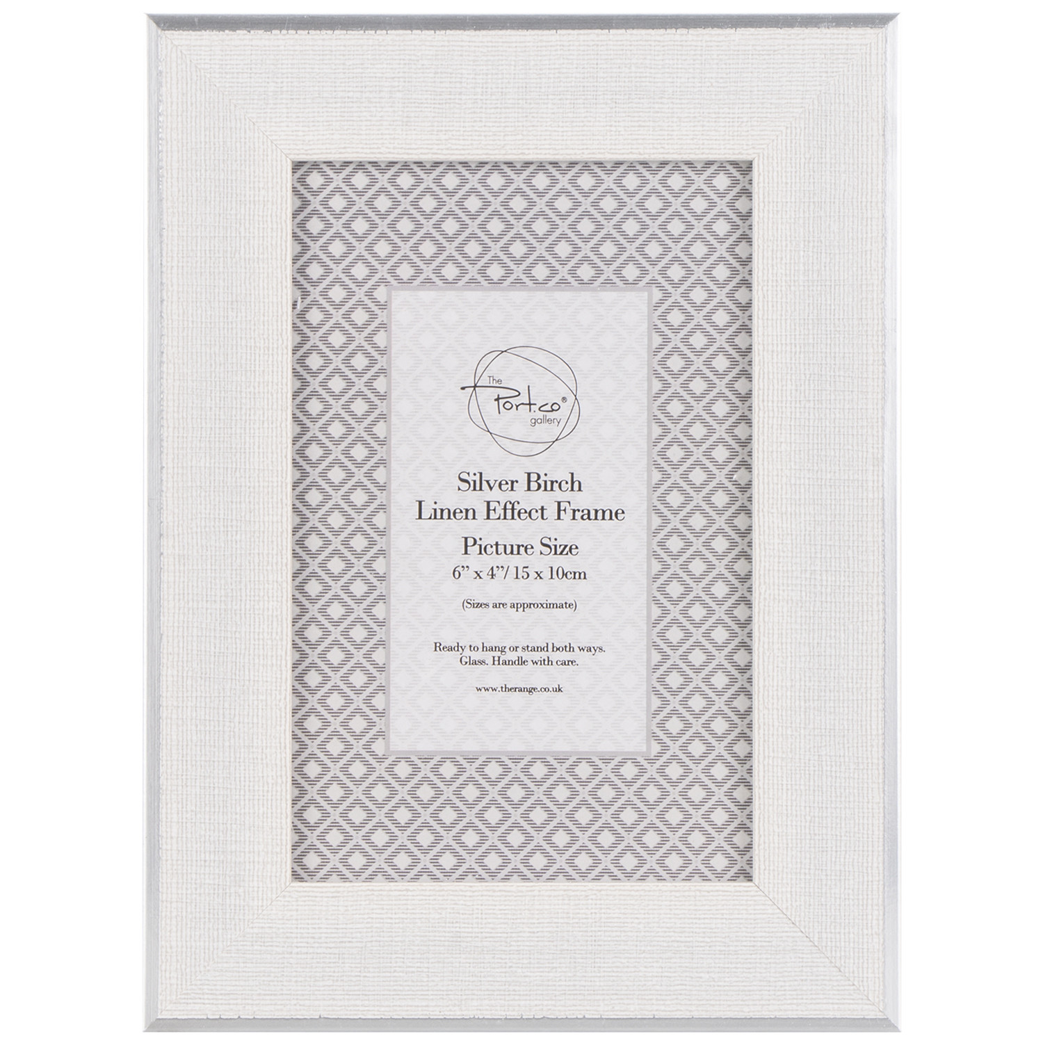 The Port. Co Gallery Birch Silver Linen Effect Photo Frame 6 x 4 inch Image