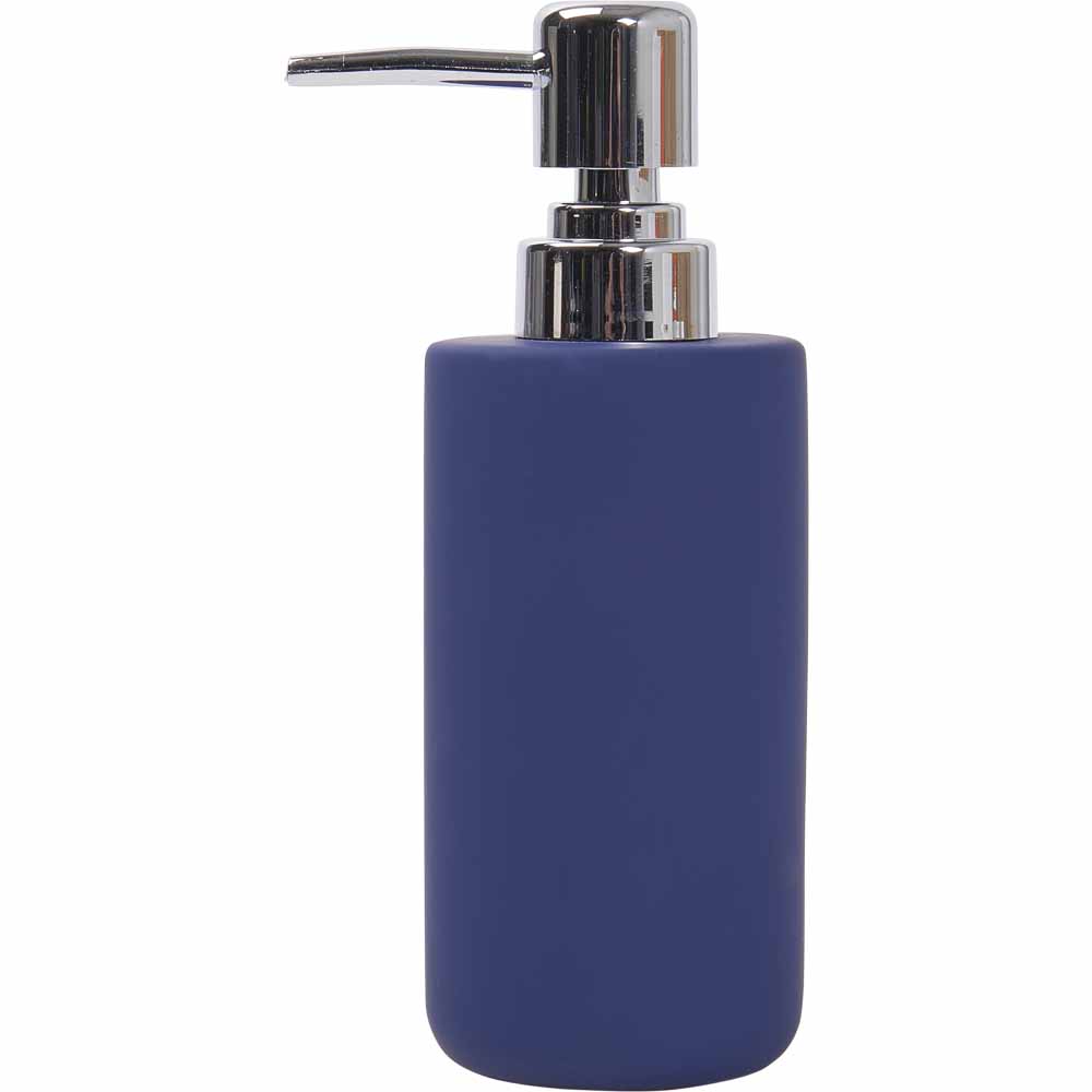 Wilko Blue Soft Touch Soap Dispenser Image