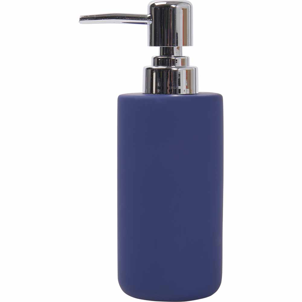 Wilko Blue Soft Touch Soap Dispenser Wilko