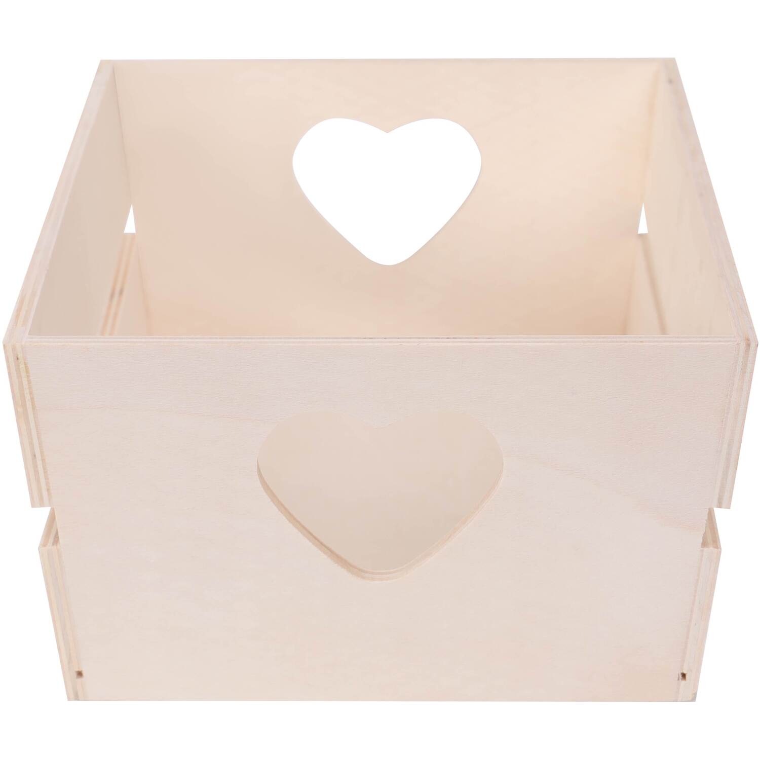 Heart Wooden Crate Natural Image 3