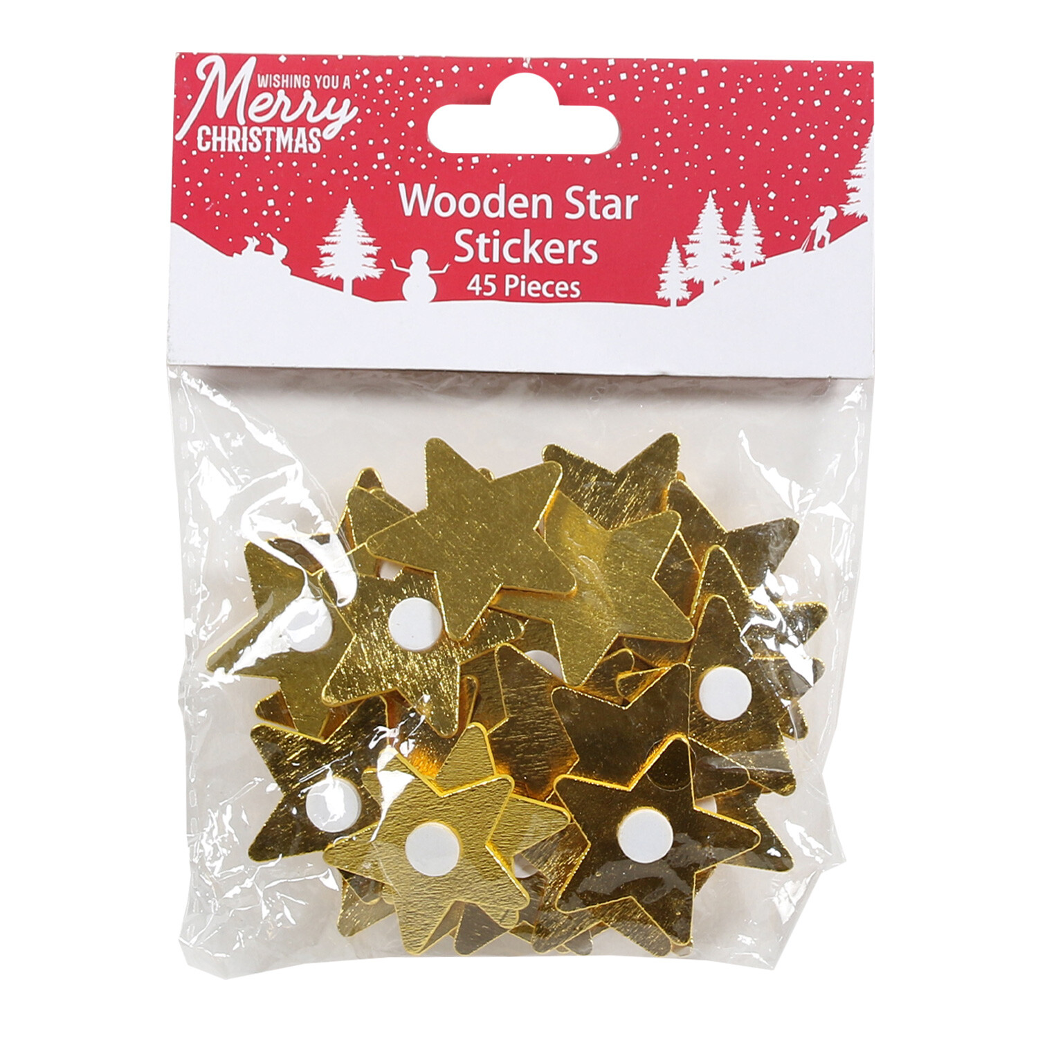 Pack of 45 Wooden Star Stickers Image 2