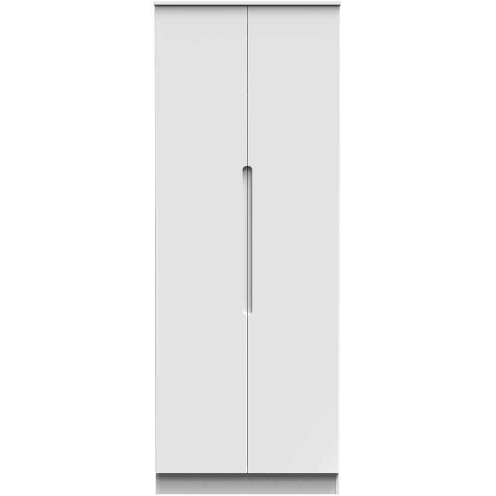 Crowndale Milan 2 Door Gloss White Tall Double Wardrobe Image 2