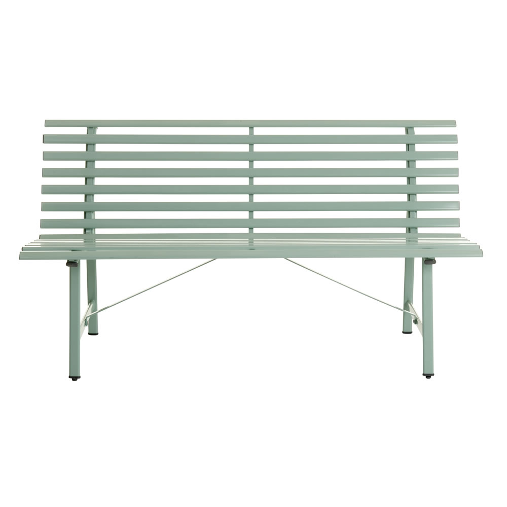 Wilko Garden Bench Metal Sage Green Wilko