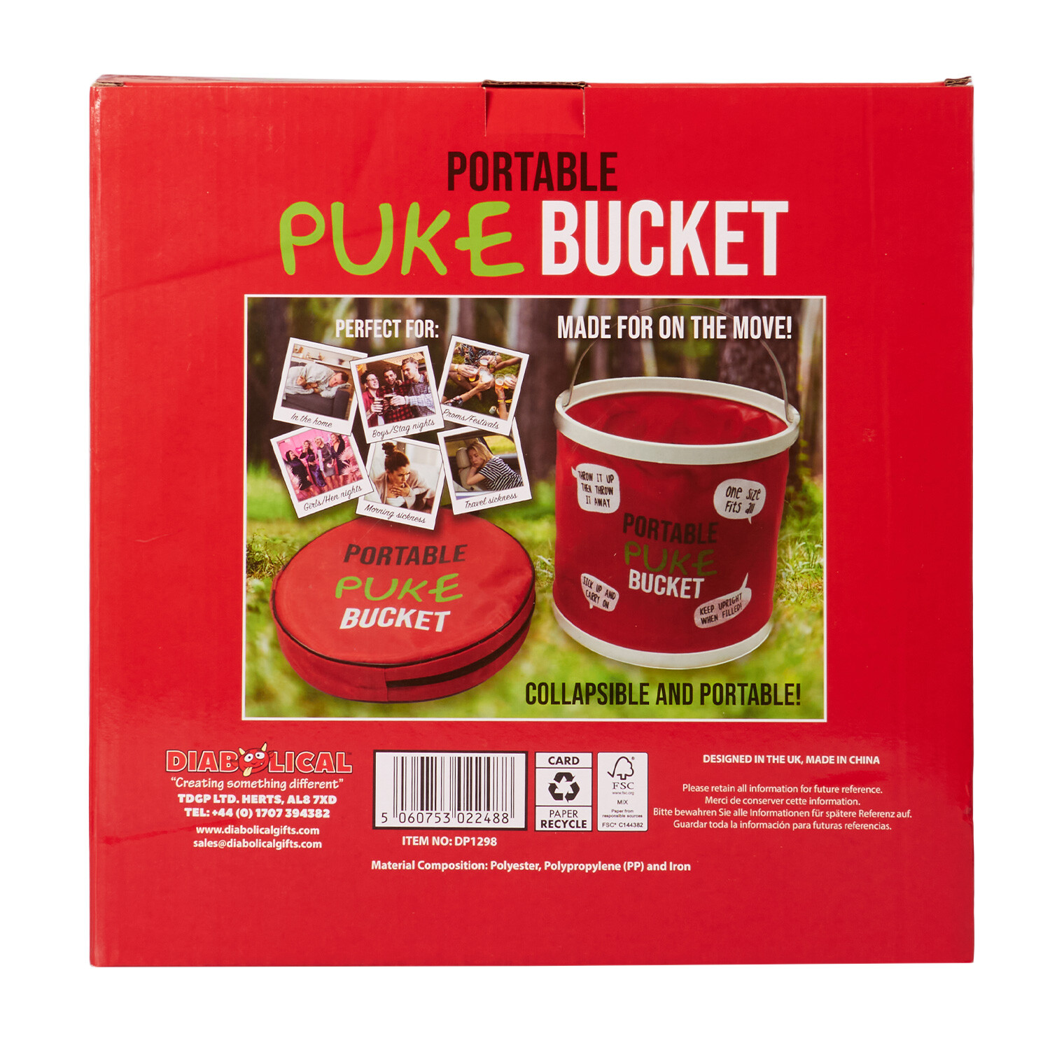 Diabolical Gifts Red Portable Puke Bucket Image 5