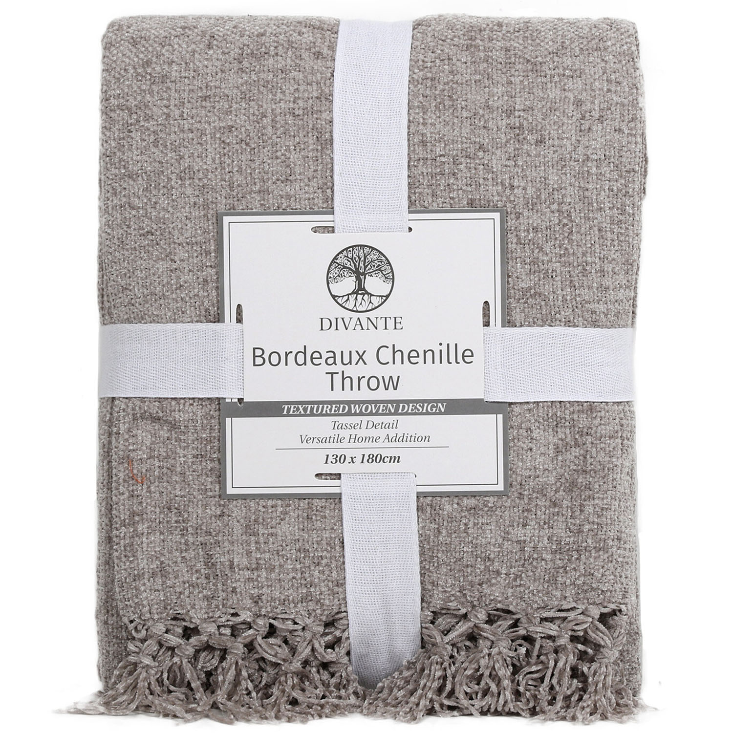 Divante Bordeaux Dove Grey Chenille Throw Image