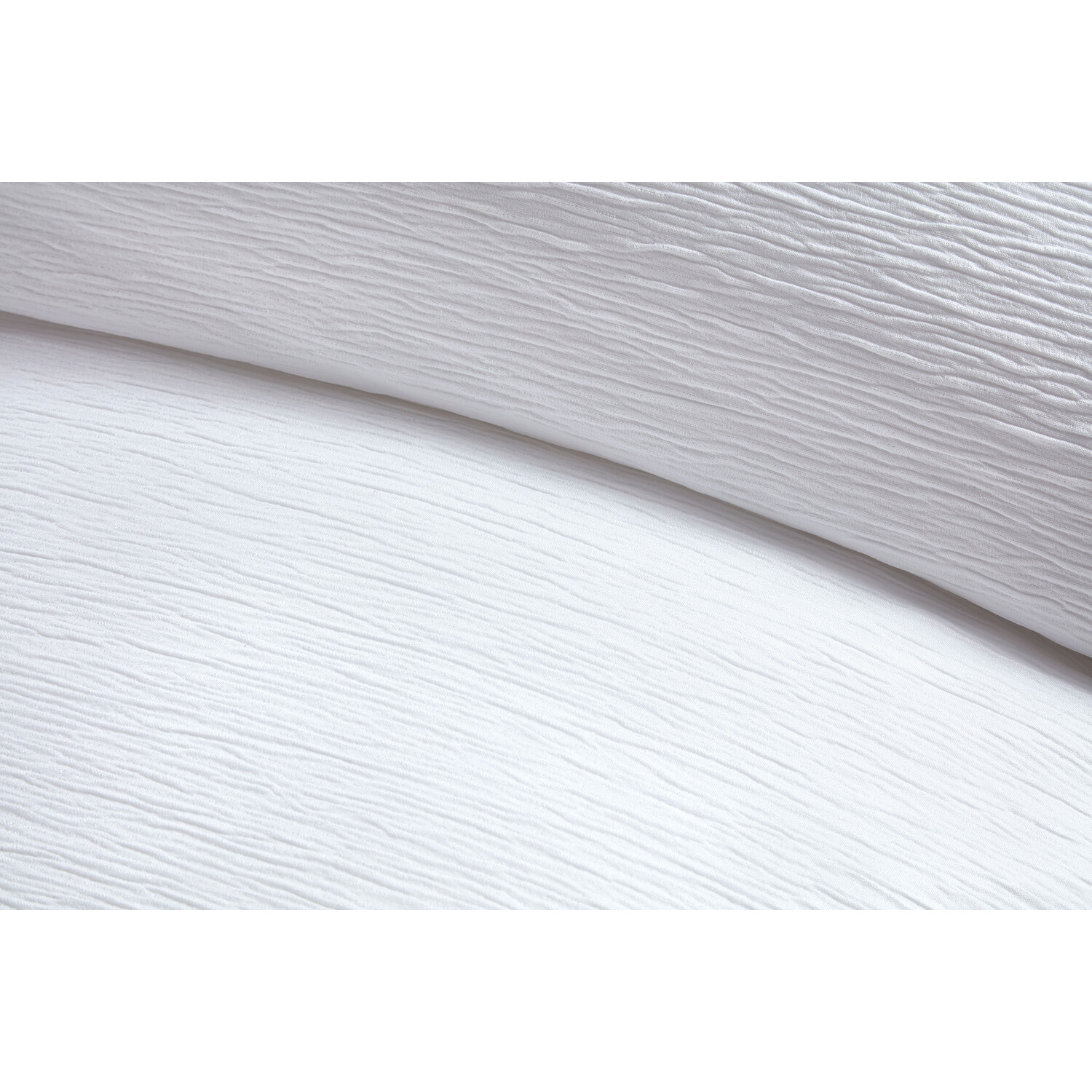 Milan Textured Duvet Cover and Pillowcase Set - White / Superking Image 4