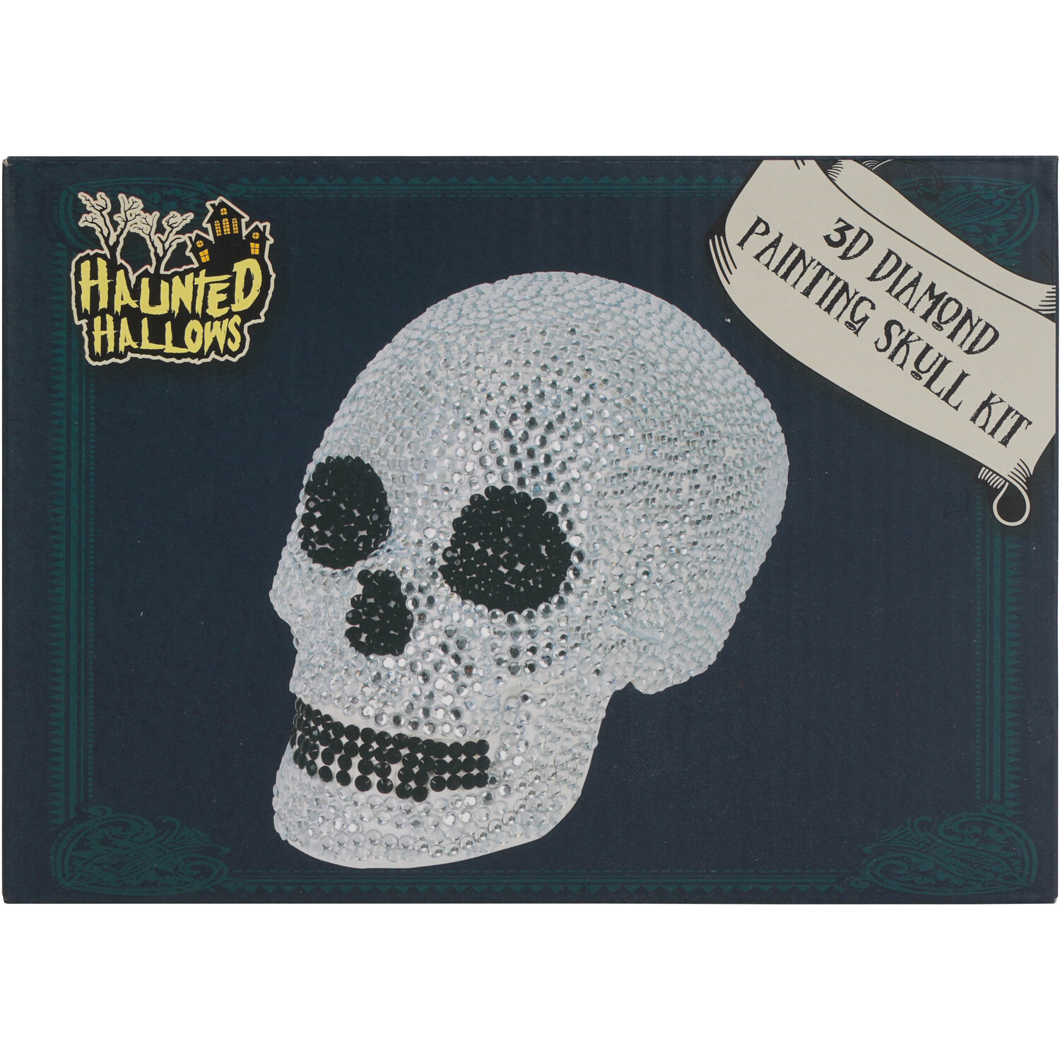 3D Diamond Painting Skull Kit White Image 1