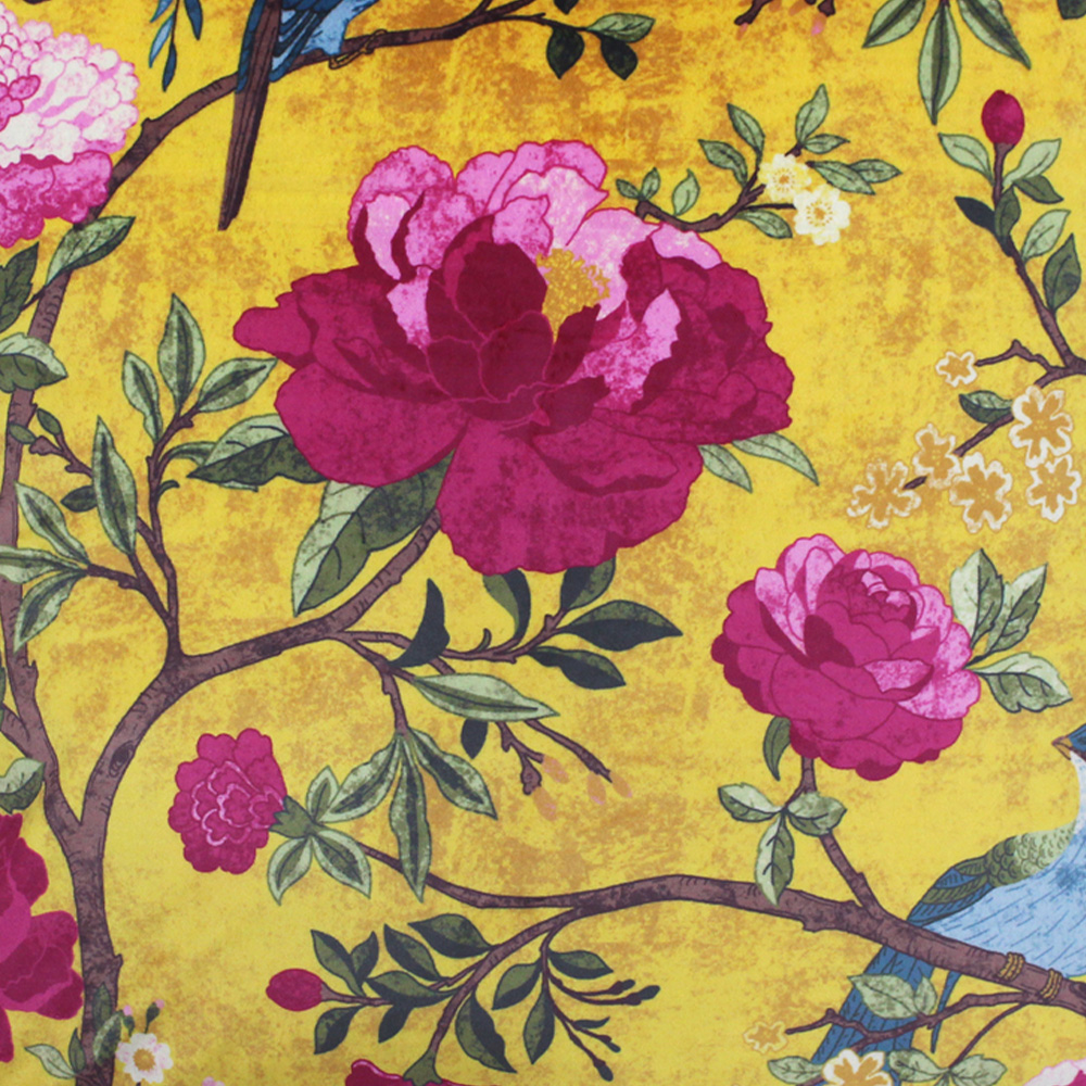 Paoletti Chinoiserie Gold Floral Cushion Image 3