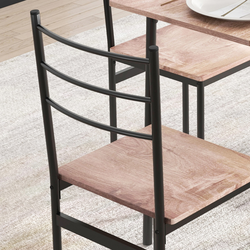 Portland 4 Seater Dining Set Brown Image 3