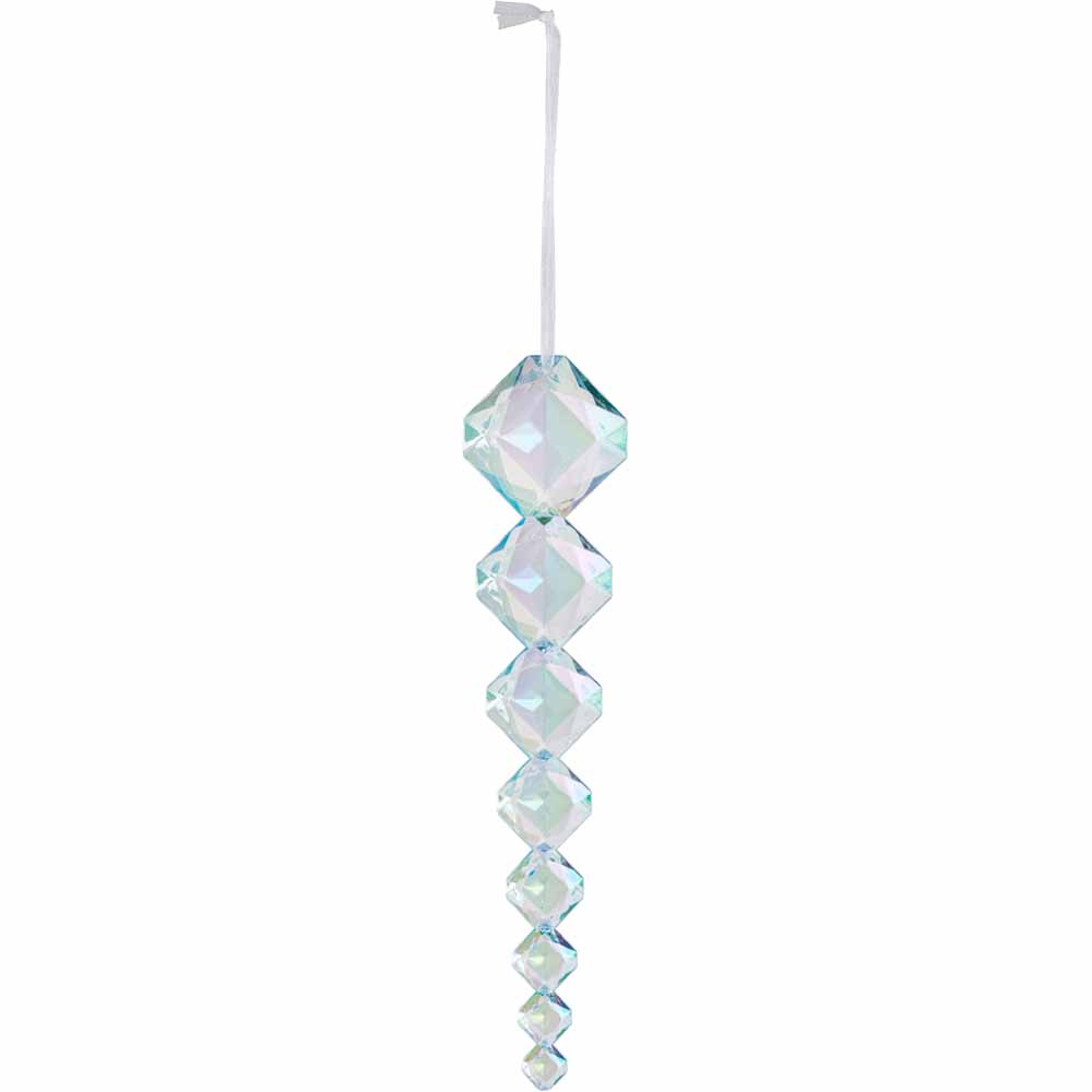 Wilko Glitters Blue Hanging Icicle 6 Pack Image 2