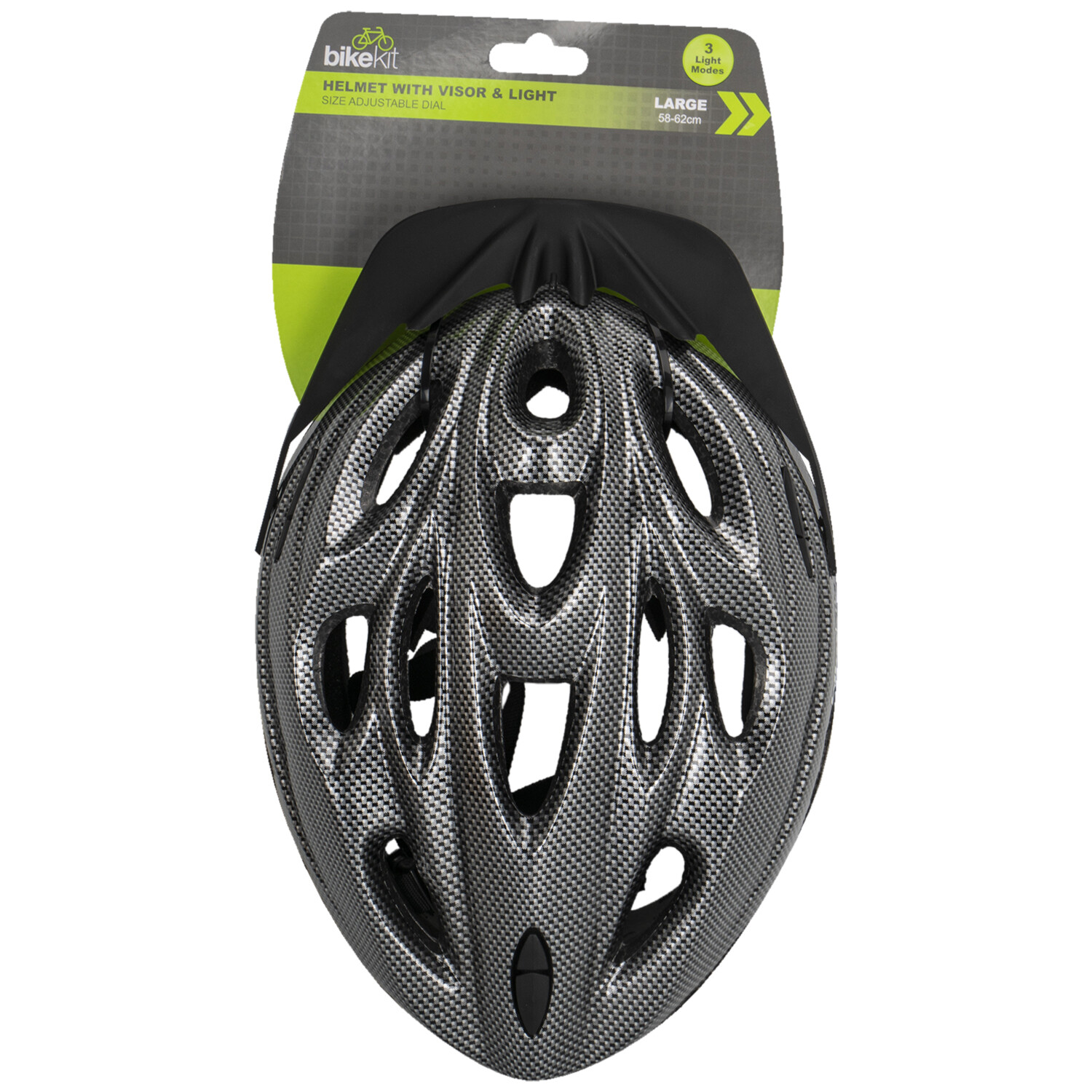 Bike Kit Helmet With Visor and Light - Black Image