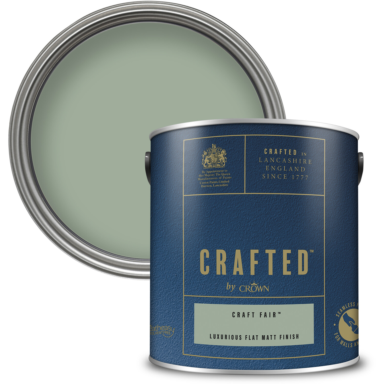 Crown Crafted Walls and Wood Craft Fair Luxurious Flat Matt Paint 2.5L Image 1