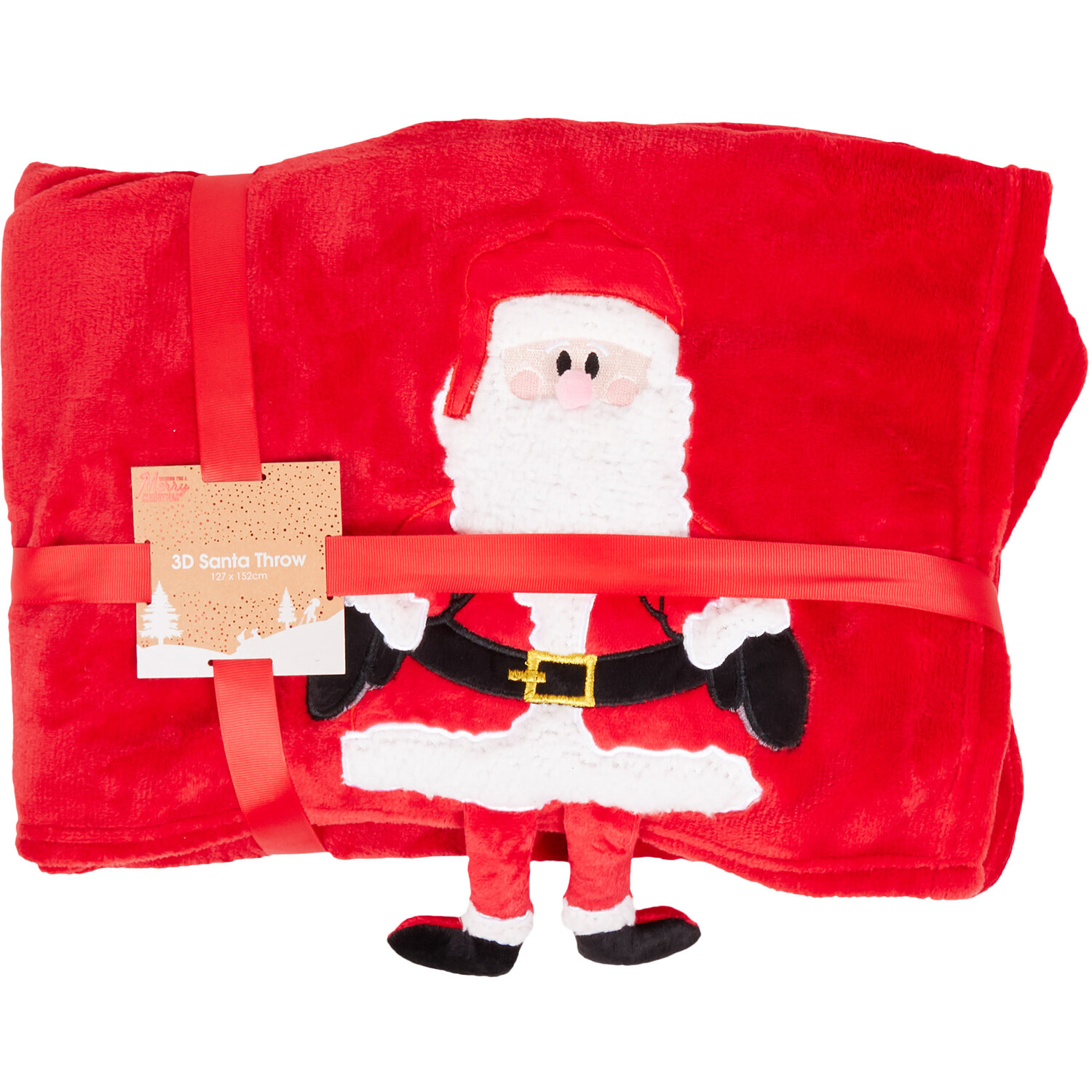 3D Santa Throw - Red Image 1
