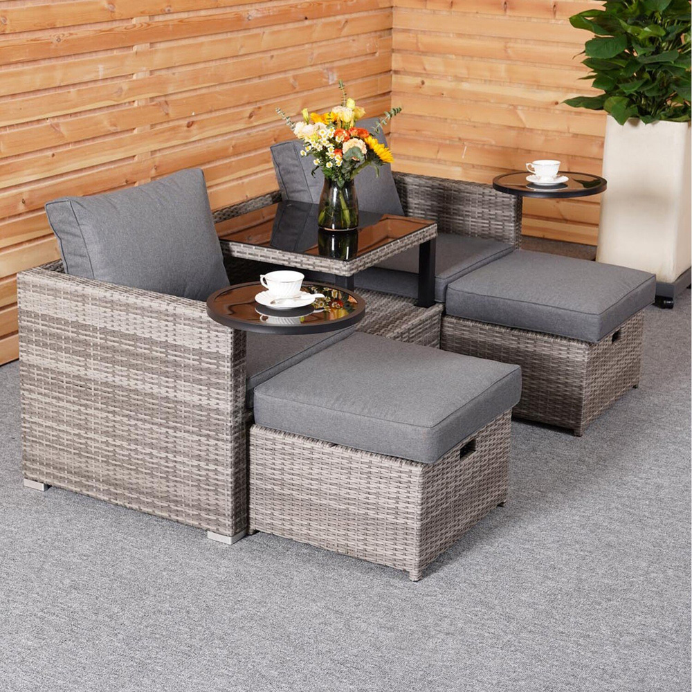 Malay Deluxe New Hampshire 2 Seater Grey Transformer Patio Set Image 5