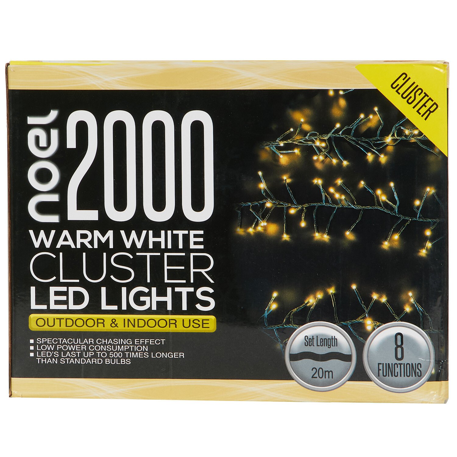2000 Cluster LED Light Chain Warm White Image 1