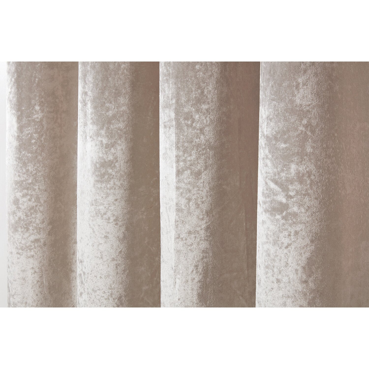 Divante Ivory Crushed Velvet Eyelet Curtains 229cm Image 4