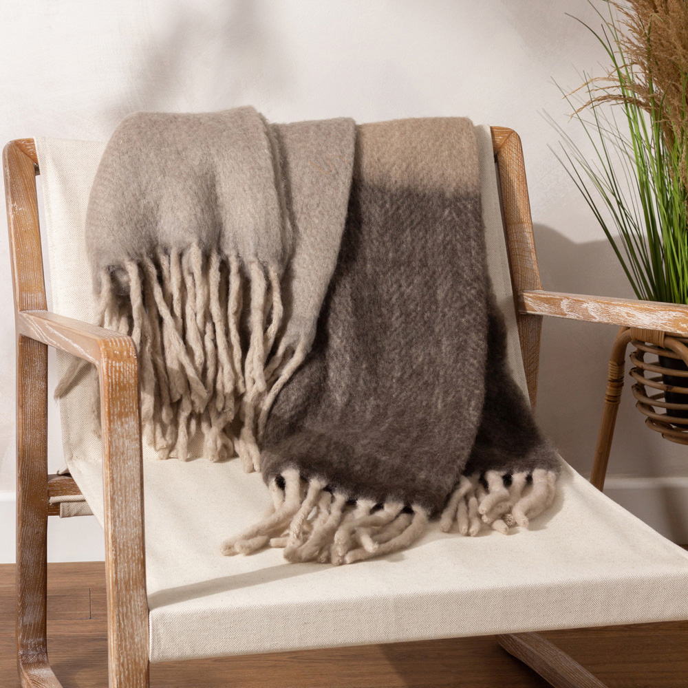 Yard Rawton Flint and Black Ombre Herringbone Throw 130 x 180cm Image 2