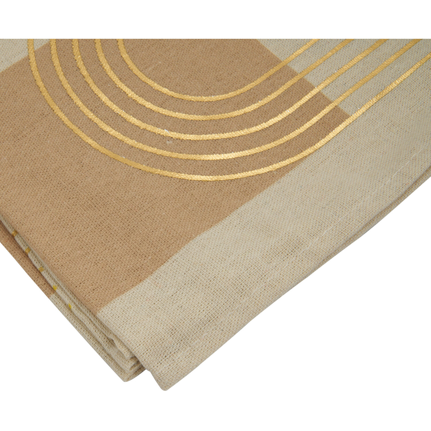 Sanctuary Foiled Abstract Table Runner - Natural Image 4