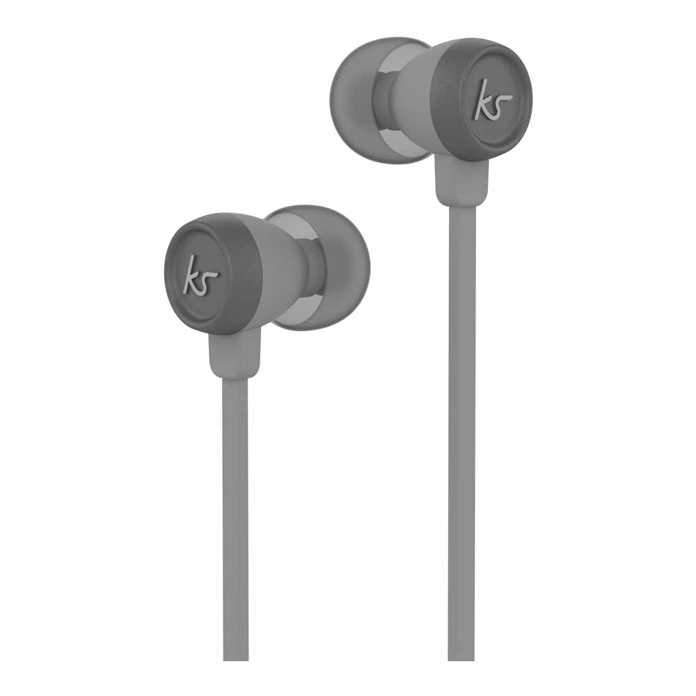 KitSound Hudson Earphones Silver  - wilko Enjoy unlimited listening with the KitSound Hudson Wired In-Ear Headphones in silver. These headphones are one less thing to charge so you can easily grab and go, with no time limit to your listening. Stylish, lightweight, comfortable and compact, the Kitsound Hudson headphones are perfect for everyday use, and provide hours of long listening. With crystal clear audio, you can enjoy the very best from your favourite tunes. Featuring a built-in microphone and remote so you can easily take and make calls without handing your device, these amazing headphones are ideal for your commutes or just around the house. Customise the fit with the included interchangeable small, medium and large earbuds for the most comfortable listening, then experience crystal clear audio through the 8mm drivers that deliver KitSound's signature sound. Anti-tangle flat cable. Frequency response: 20 Hz - 20 kHz. Sensitivity: 93 dB. 8 mm drivers. Cord length: 1.2m.