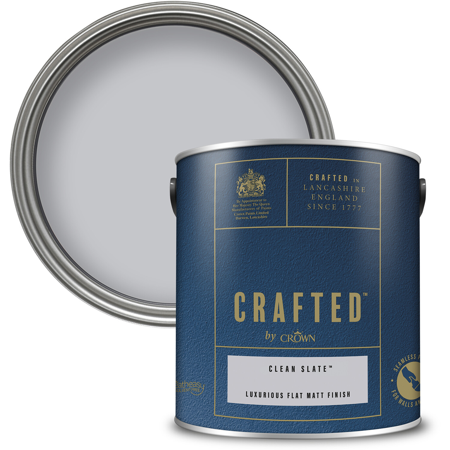 Crown Crafted Walls and Wood Clean Slate Luxurious Flat Matt Paint 2.5L Image 1