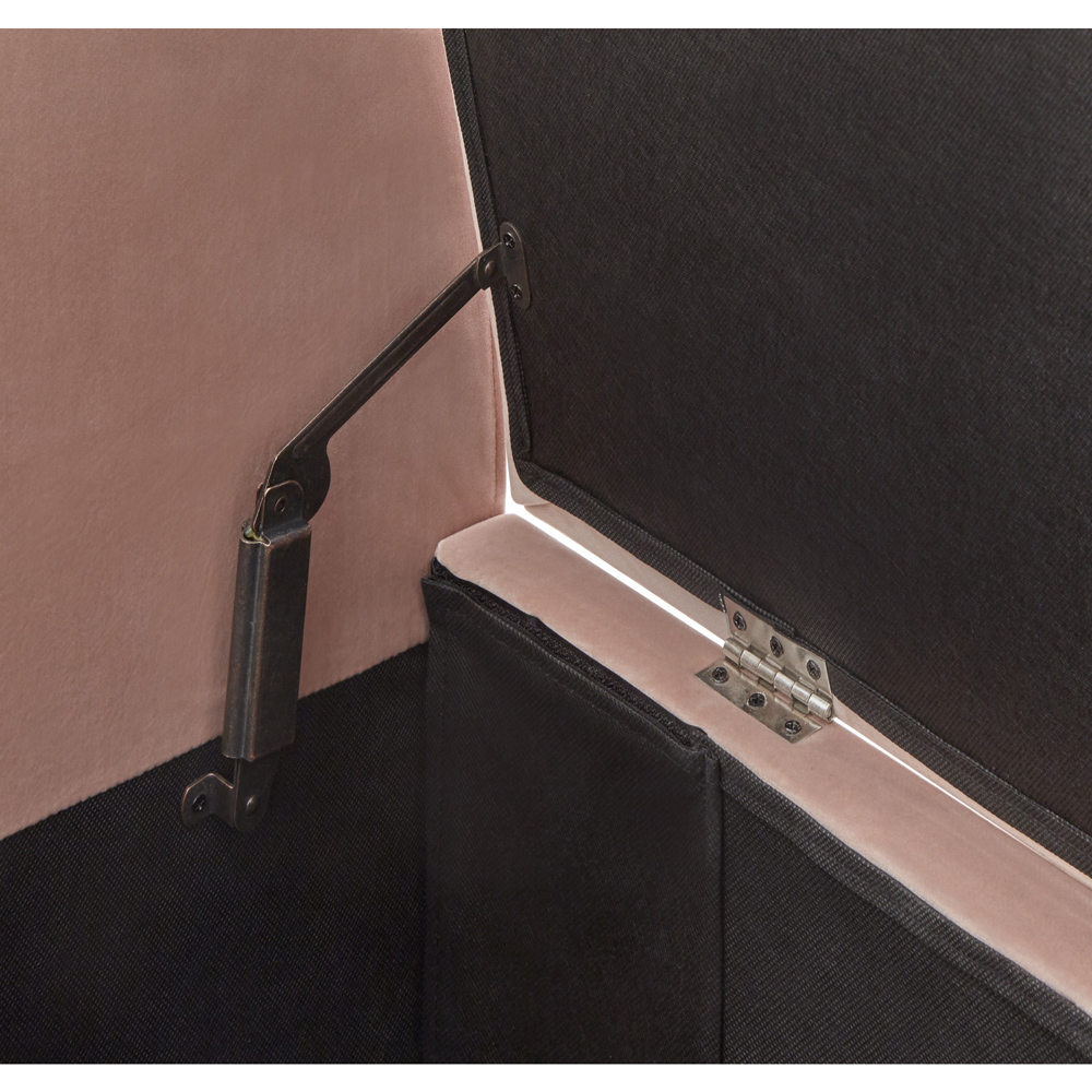GFW Genoa Blush Pink Upholstered Window Seat With Storage Image 7
