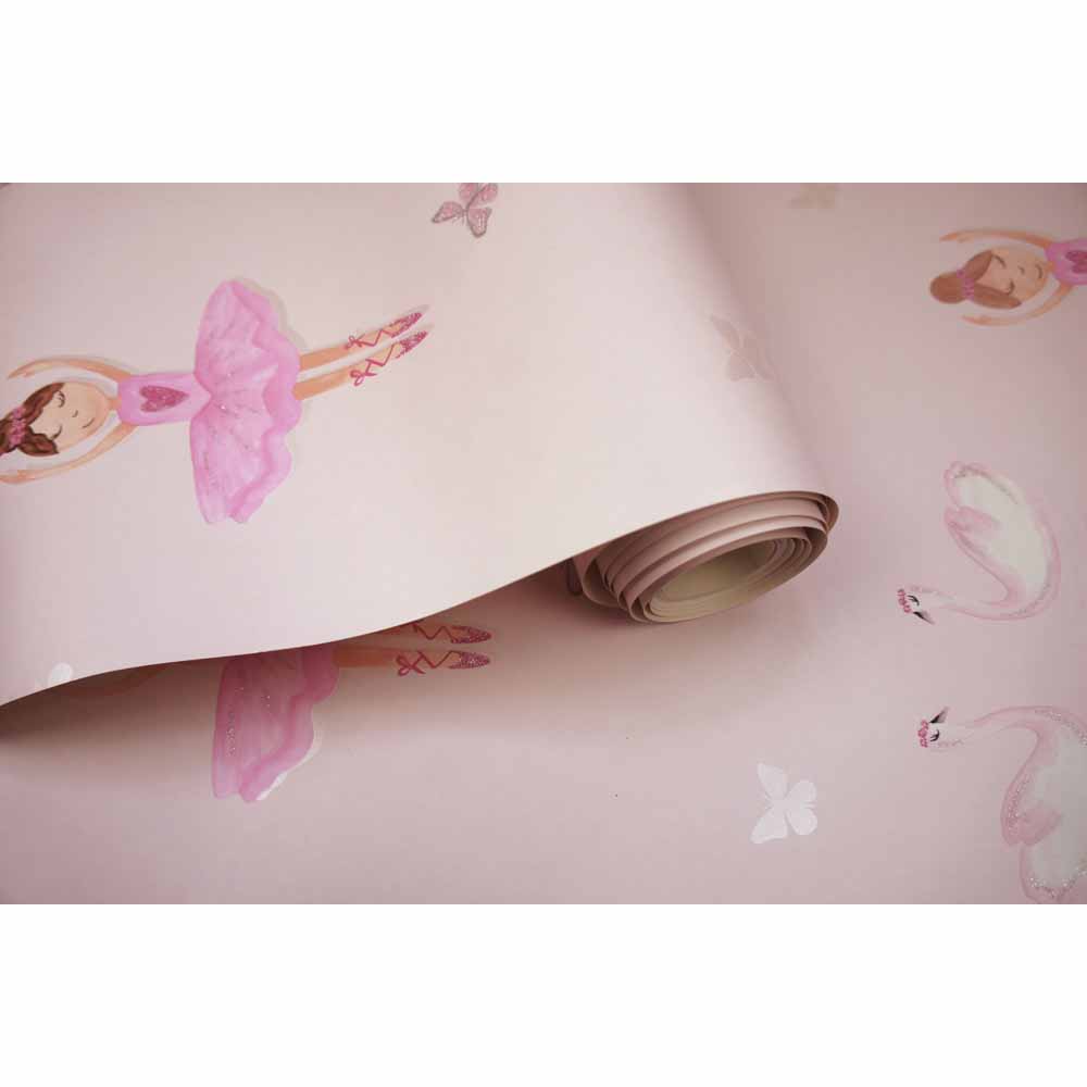 Holden Decor Ballerina Pink Glitter Wallpaper Image 3