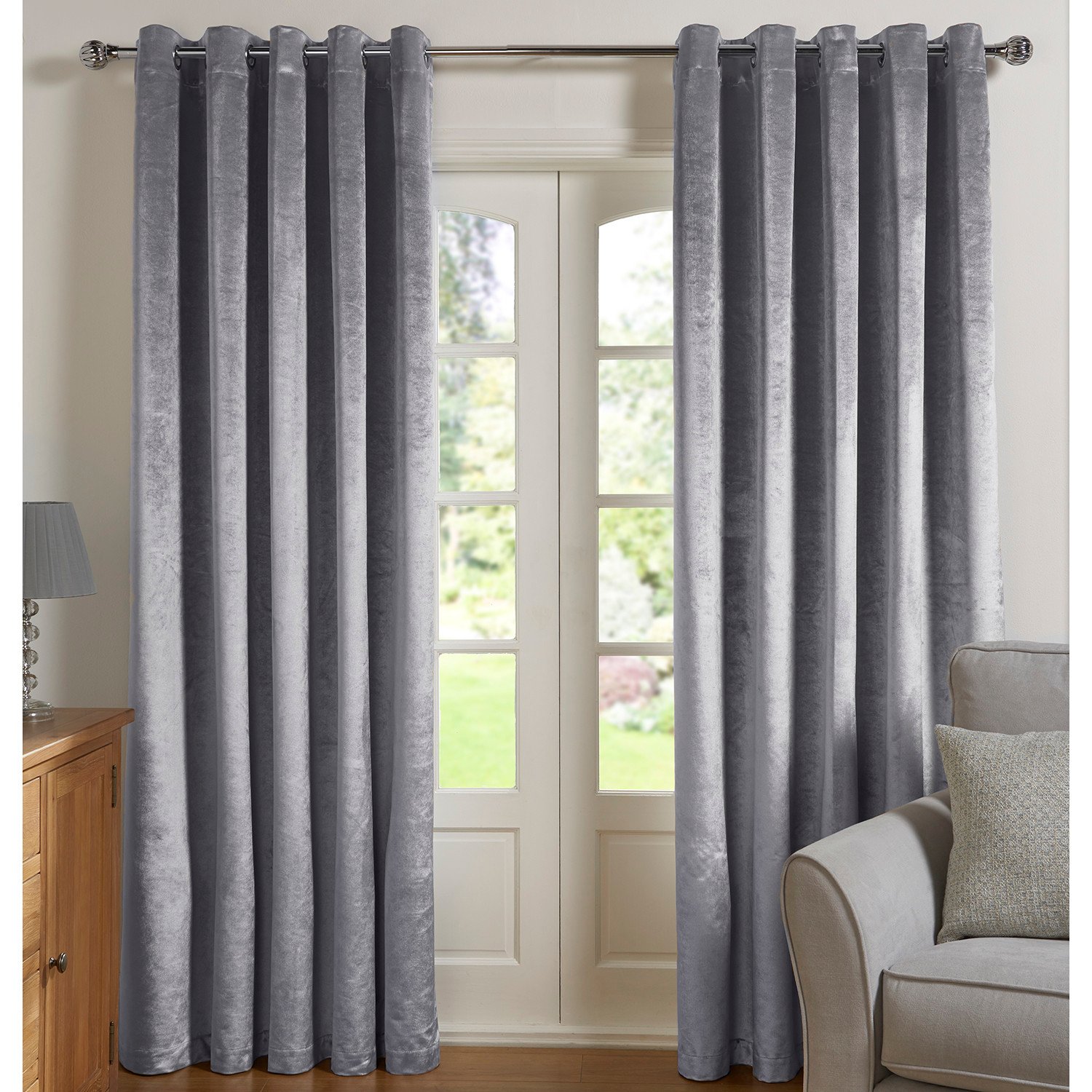Belvedere Blackout Curtains - Silver / 168cm / 137cm Image 2