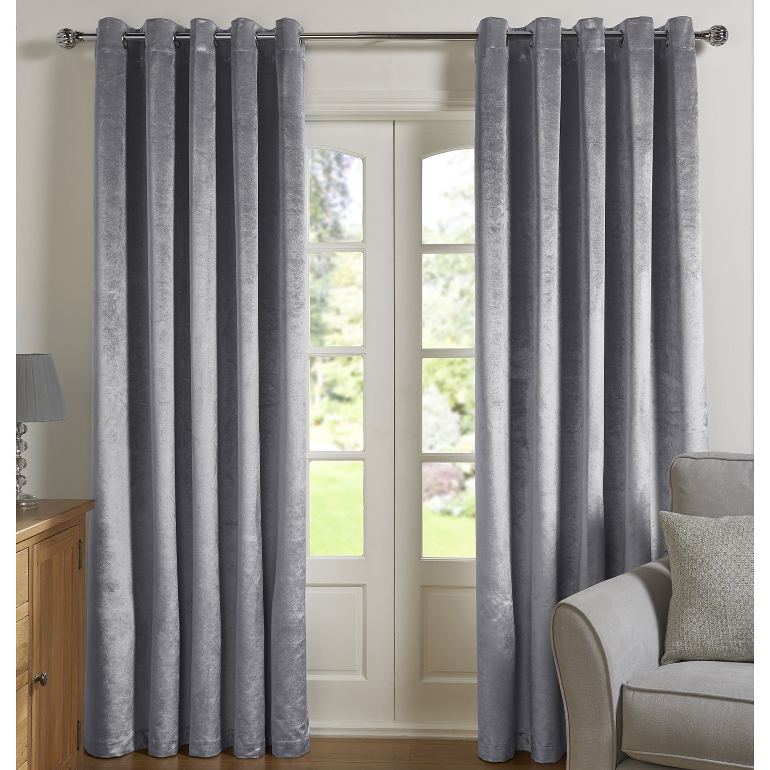Belvedere Blackout Curtains - Silver / 168cm / 229cm Image 2