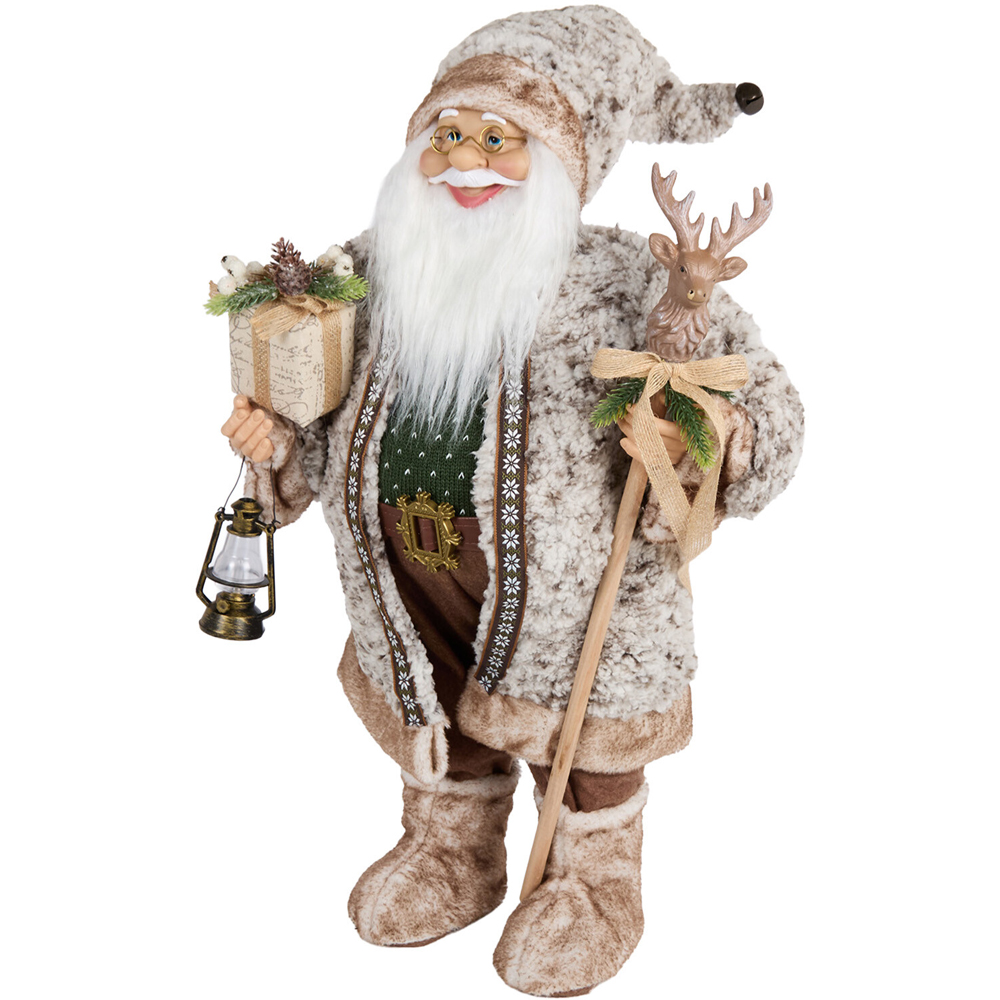 Woodland Standing Santa with LED Lantern Image 4