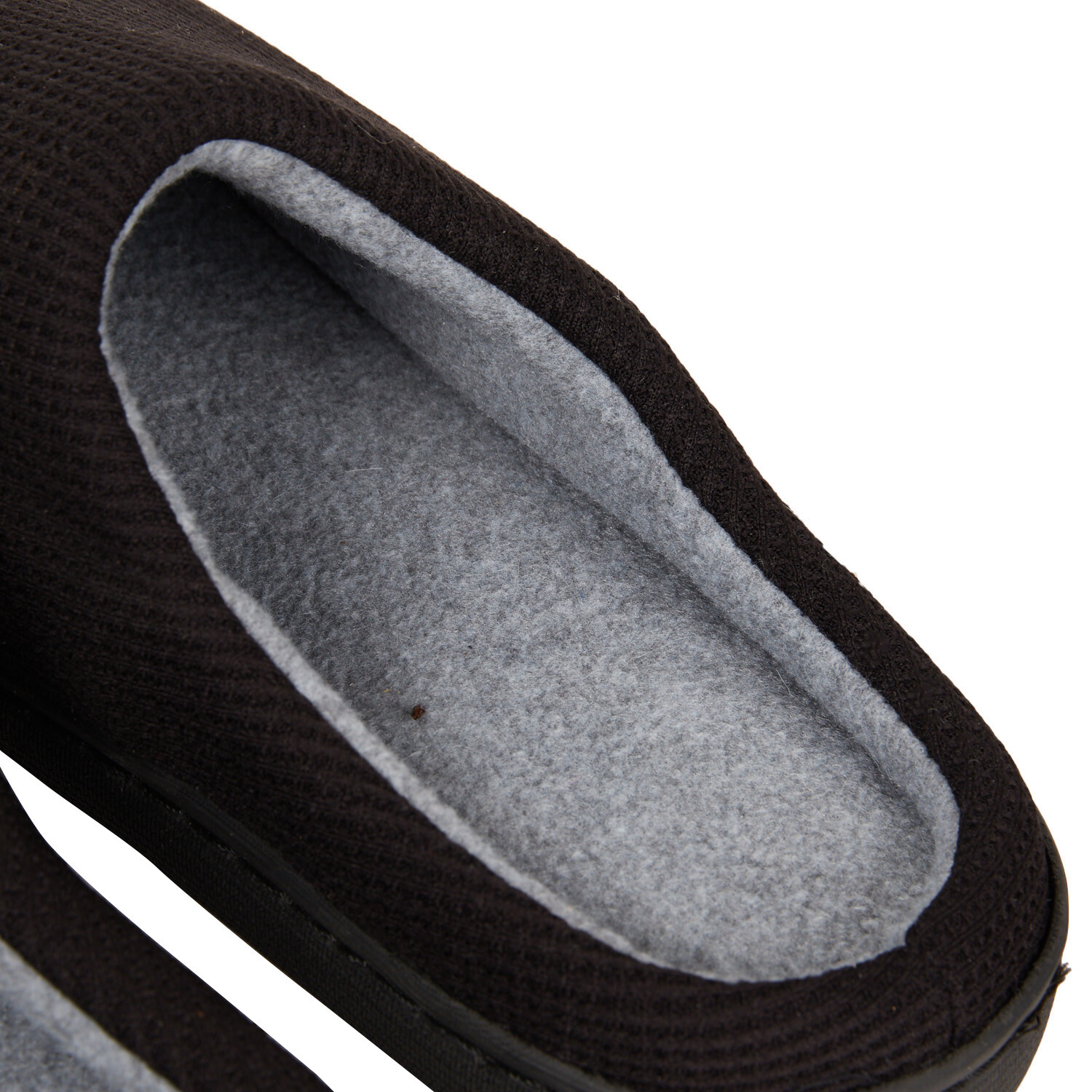 Mens Black Memory Foam Slippers - Black Image 4