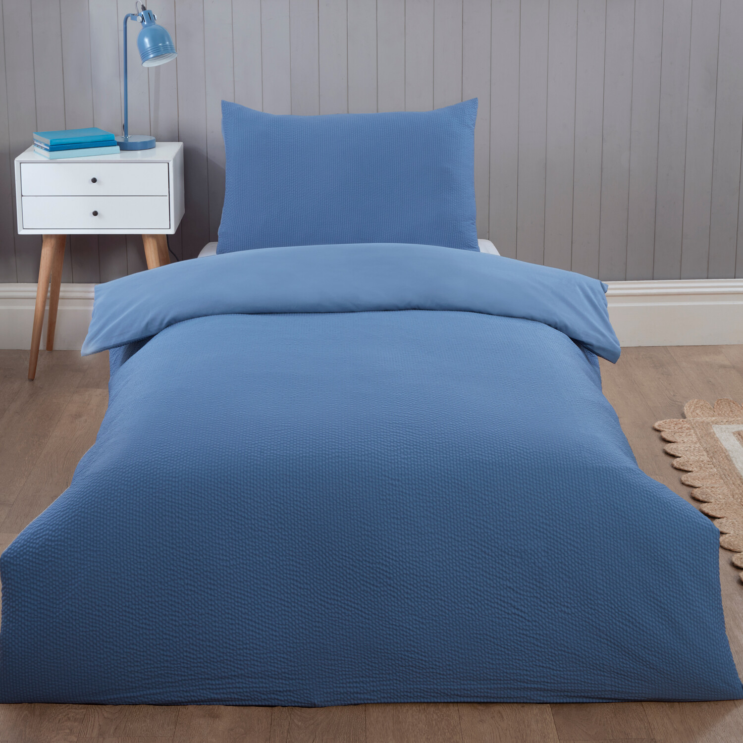 Mini Seersucker Duvet Set Blue Image 1