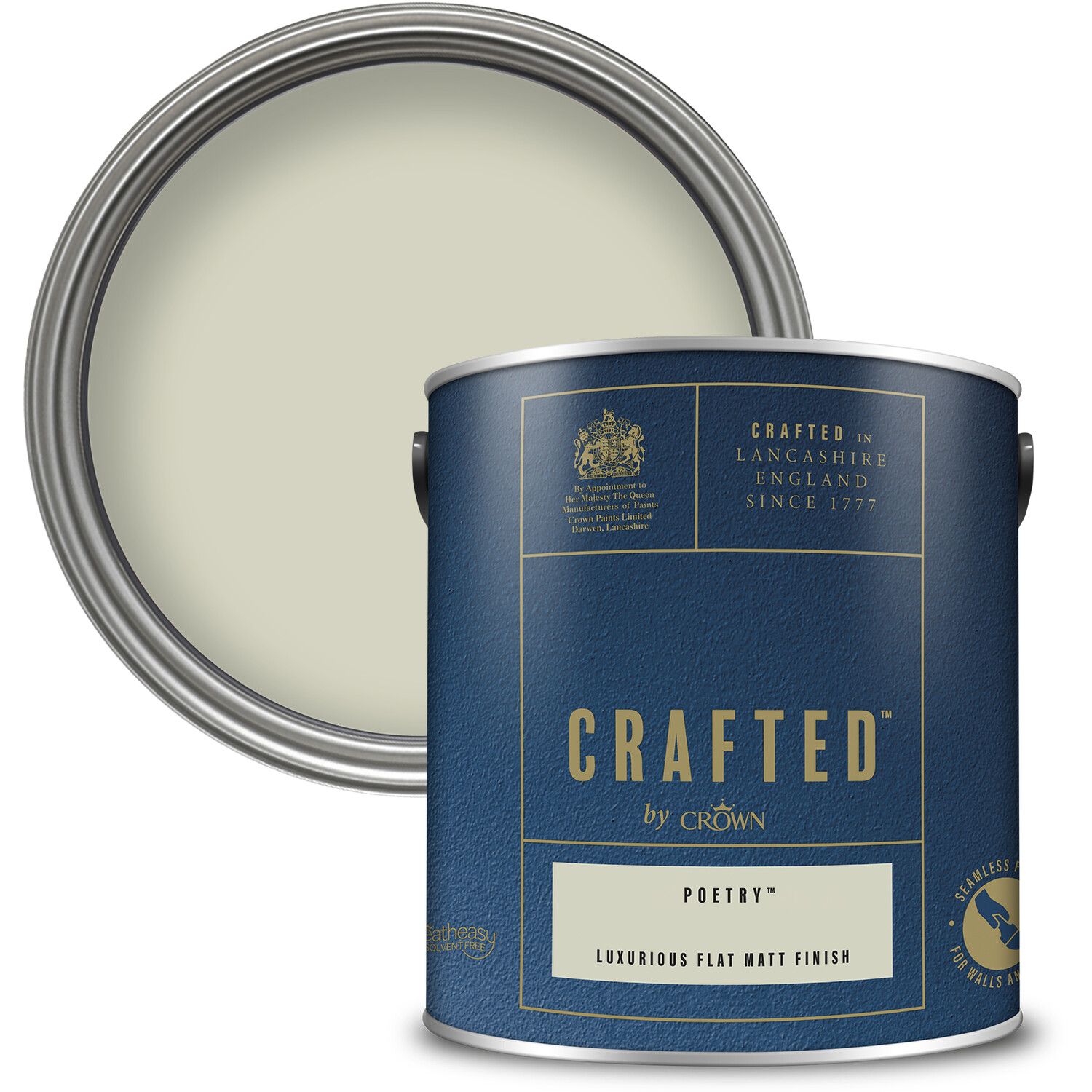 Crown Crafted Walls and Wood Poetry Luxurious Flat Matt Paint 2.5L Image 1