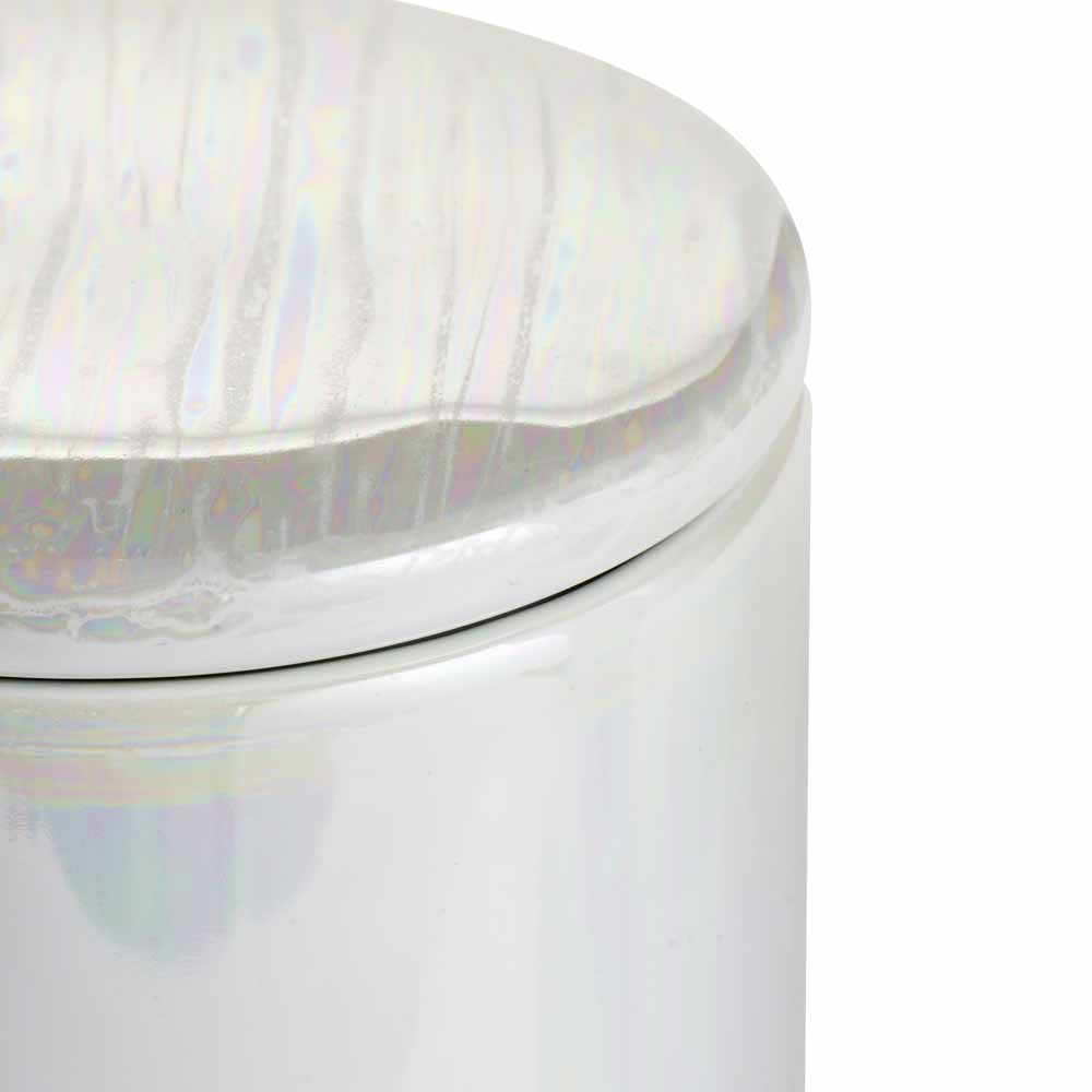 Wilko White Pearlescent Canister Image 2