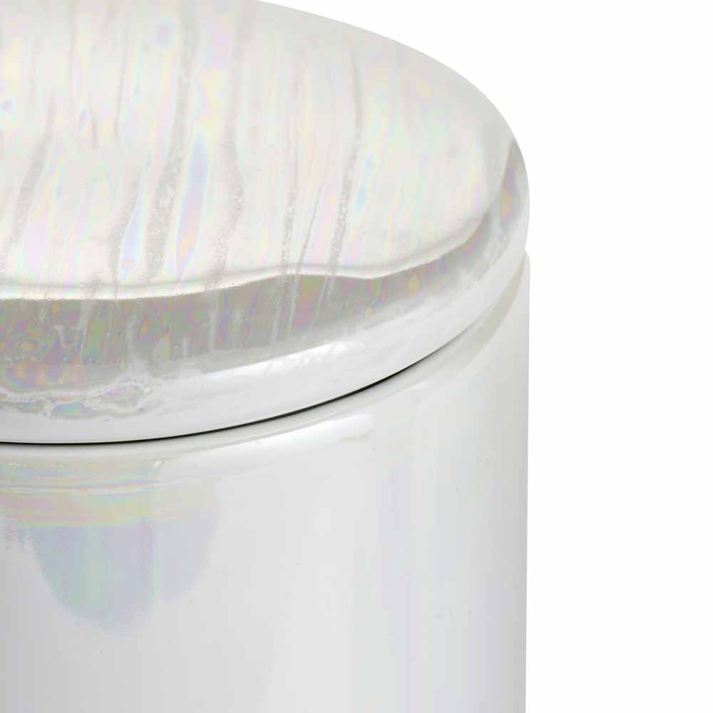 Wilko White Pearlescent Canister Wilko