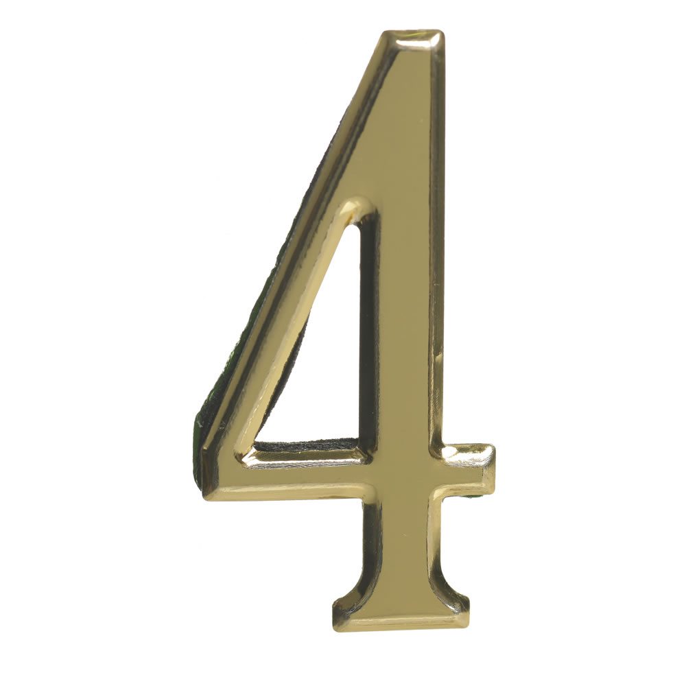 Wilko Self Adhesive Gold Effect Number 4 Sign Image