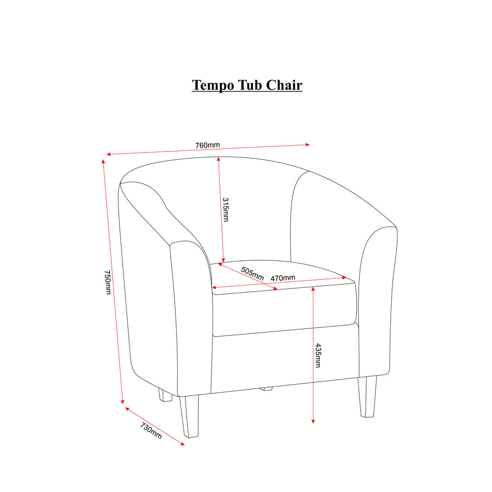 Tempo Grey Tub Chair Image 2
