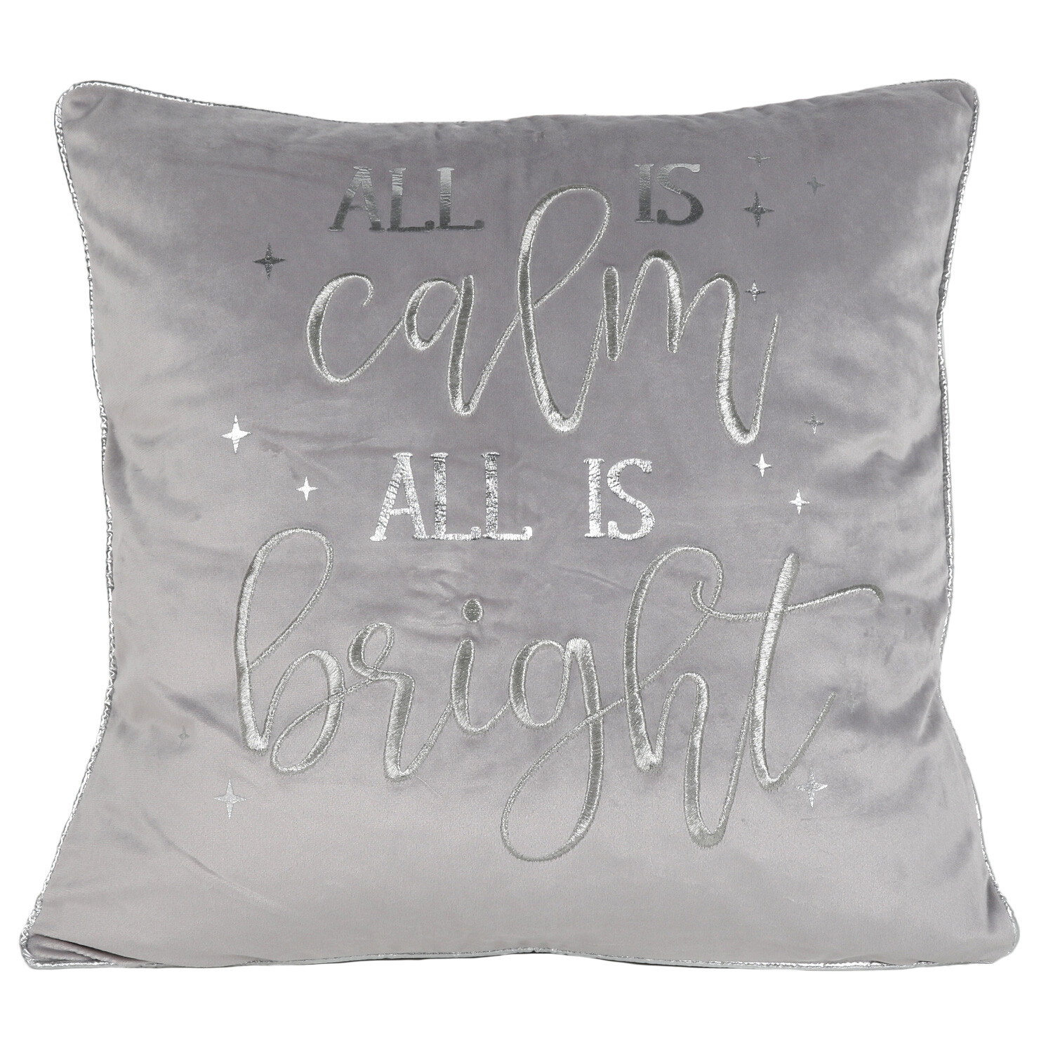 All Is Calm All Is Bright Cushion - Grey Image 1