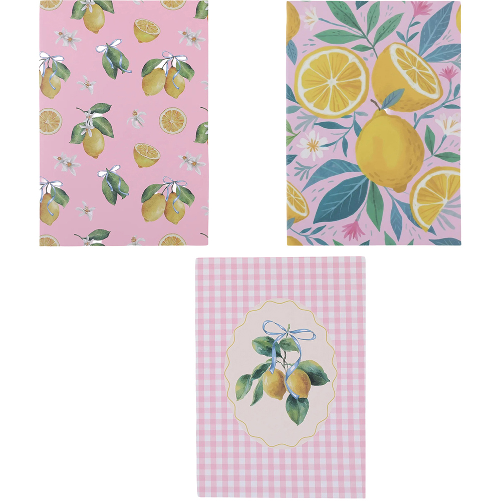 Pack of 3 Lemon Bows Notebooks Image 1