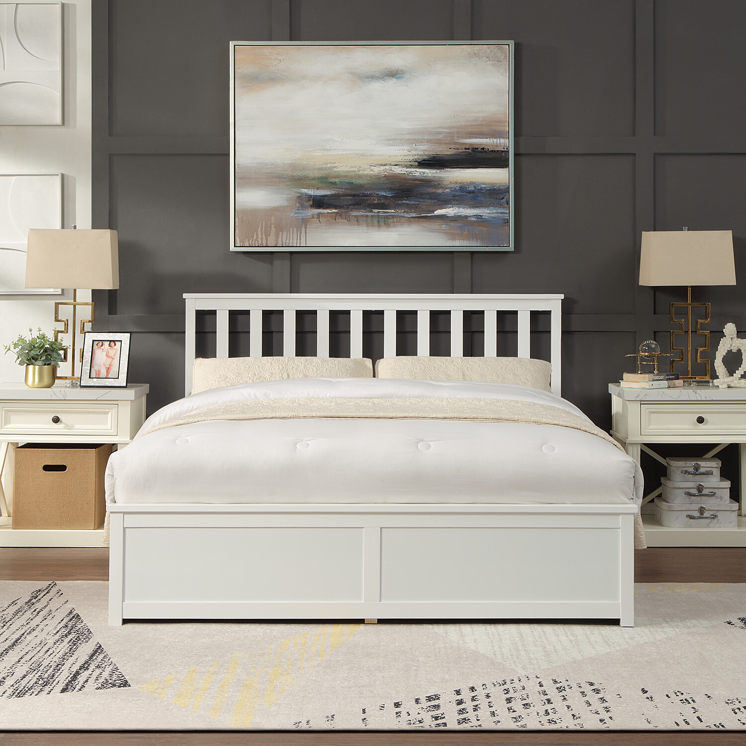 Selena Ottoman Bed - White / King Image 6