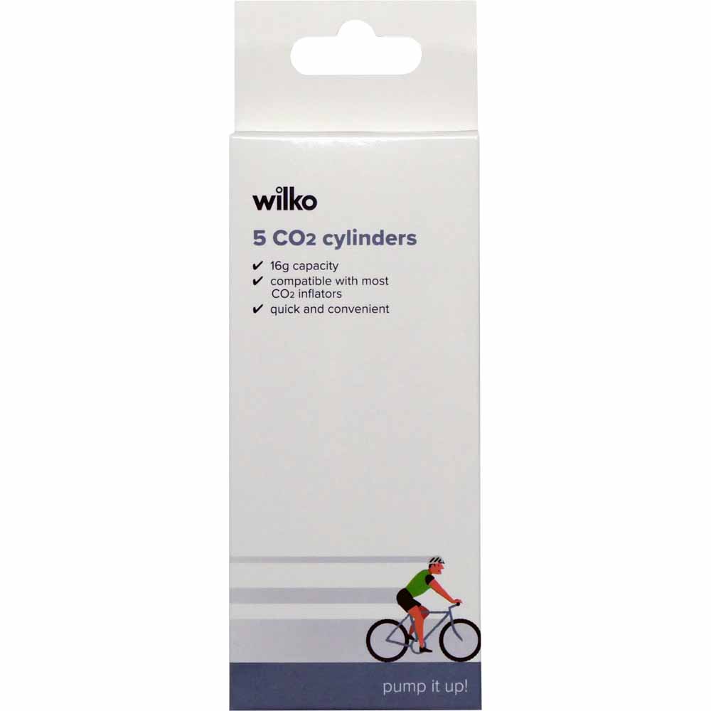 Wilko CO2 Bicycle Tyre Inflator Cylinders 5 Pack Image 1