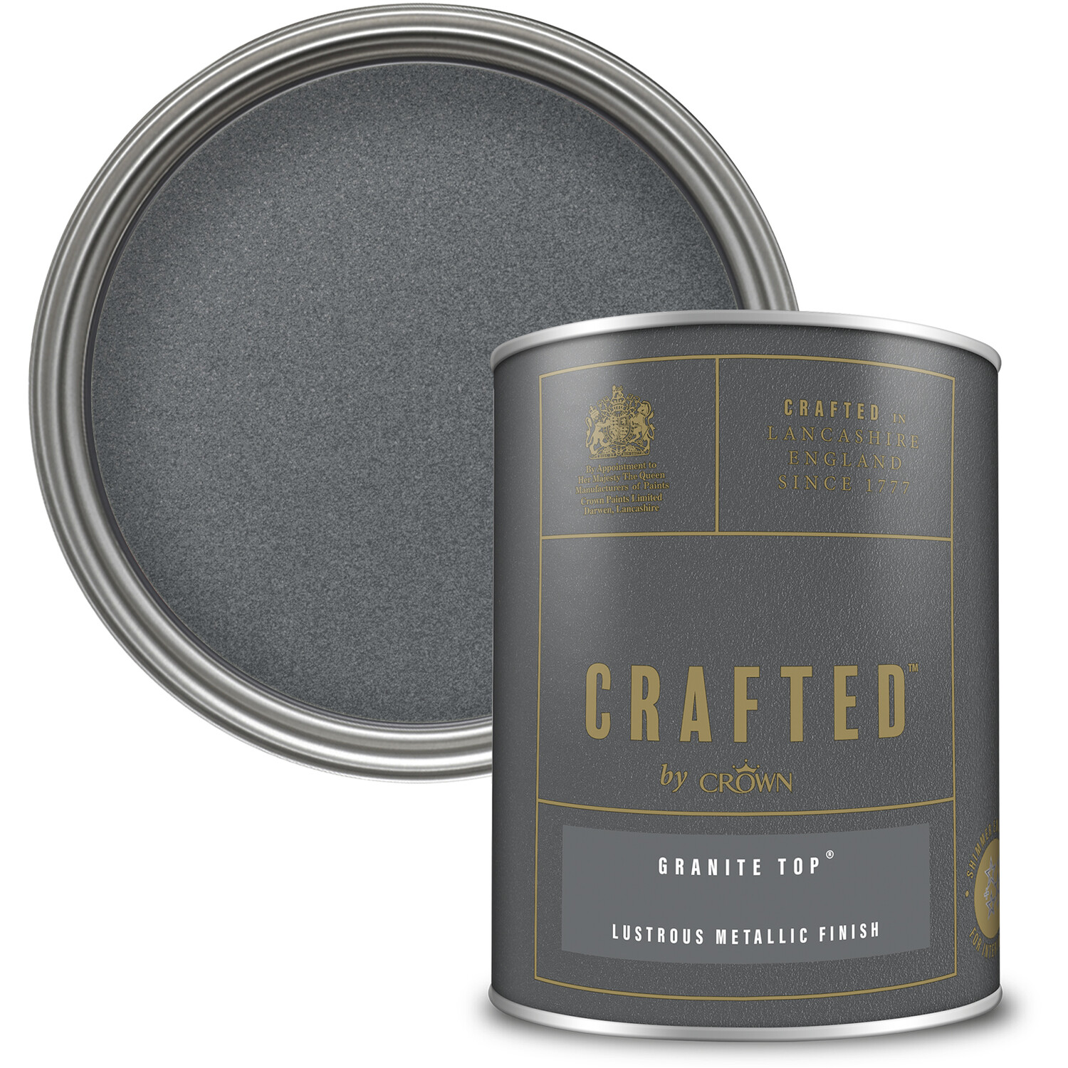 Crown Crafted Walls Wood and Metal Granite Top Lustrous Metallic Shimmer Emulsion Paint 1.25L Image 6