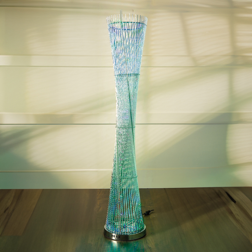 Spiral 120 LED Colour Changing Silver Floor Lamp Image 2