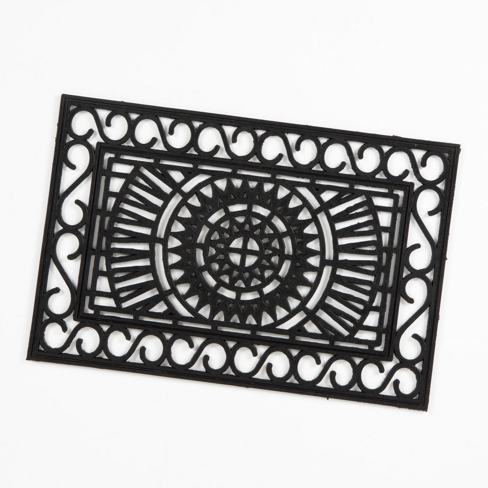Partington Black Napoli Rubber Doormat 45 x 75cm Image 3