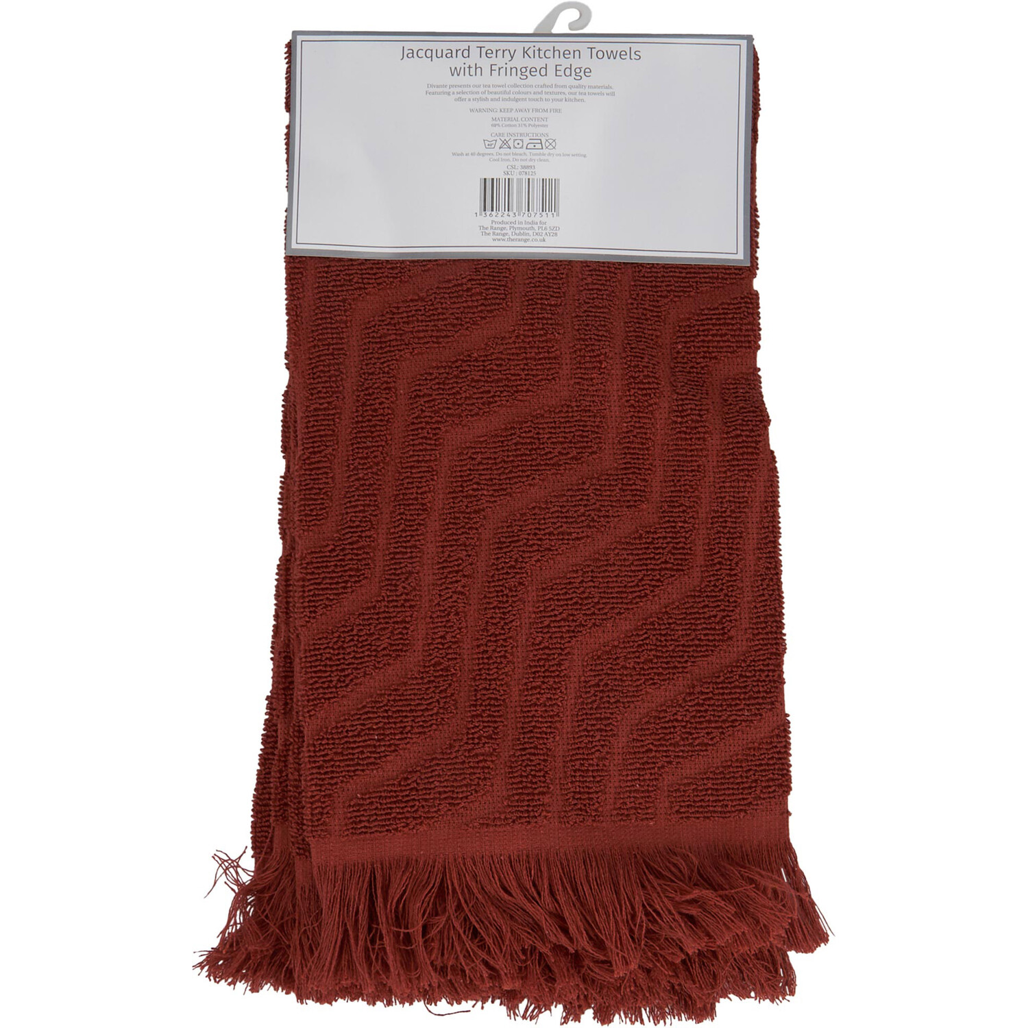 2Pk Terry Kitchen Towels with Fringes Image 2