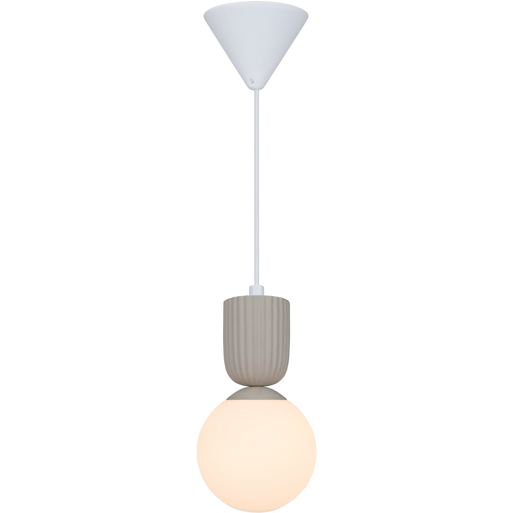 Nordlux Sadie Beige Opal Glass Dome Rippled Pendant Light Image 3