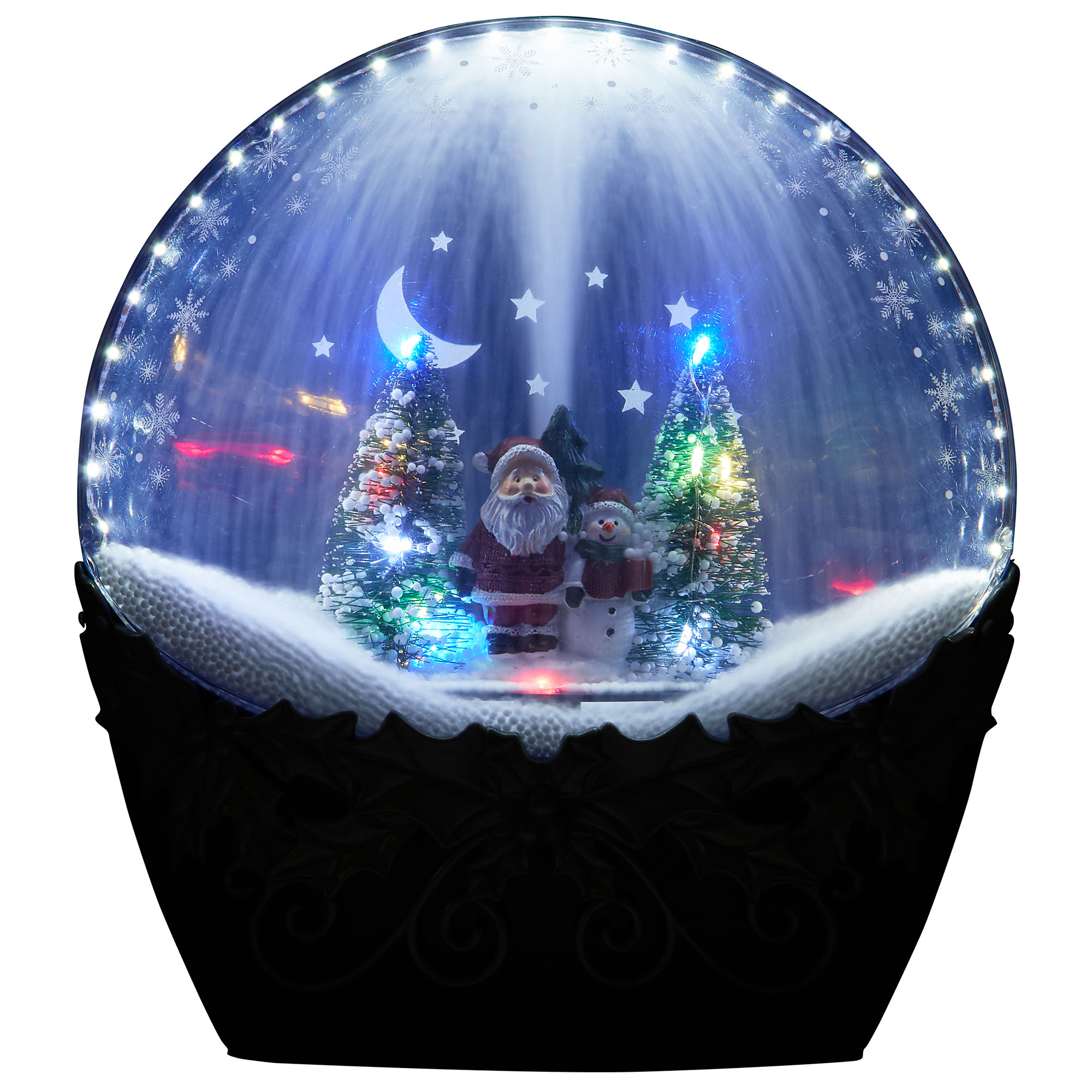 LED Snowing Santa and Snowman Scene - Blue Image 5
