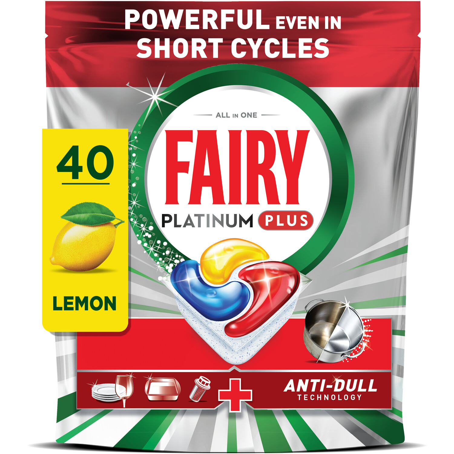 Fairy Platinum Plus Anti Dull Dishwasher Tablets 40 Image 2